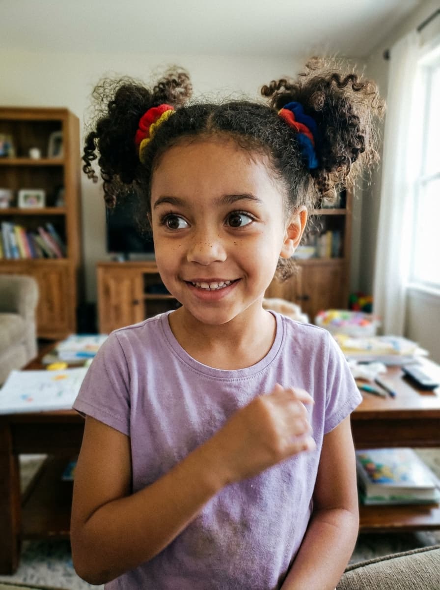 A candid photo of a child